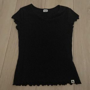 abercrombie and fitch black lettuce top